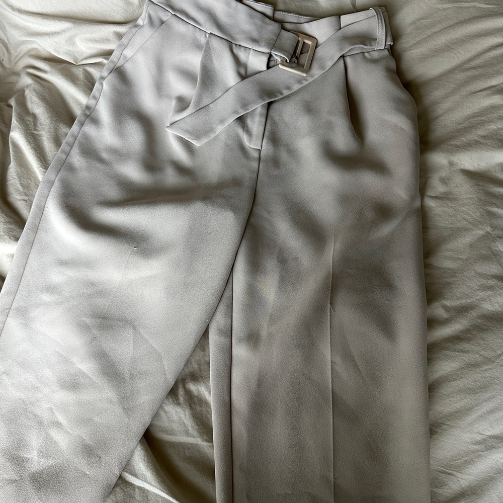 Top shop neutral high waist straight cut trousers